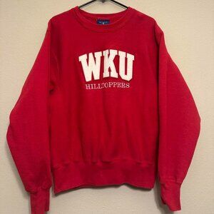 Vintage 90s Western Kentucky University WKU Hilltoppers Red Sweatshirt